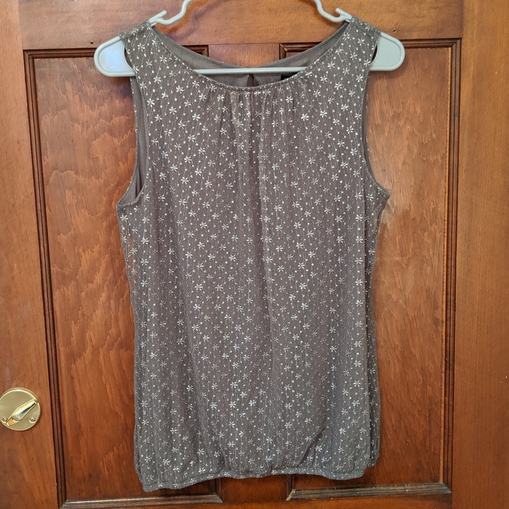 NY&Co Grey w/ Silver Sparkle Top